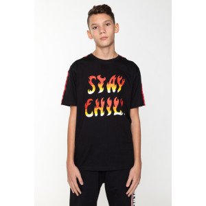 Футболка черного цвета с принтом "Stay chill" 