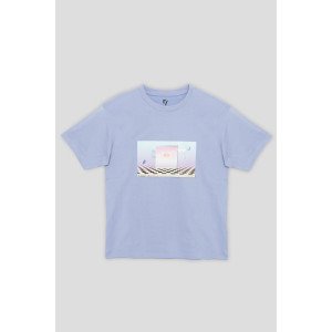 Футболка oversize сиреневого цвета в принт