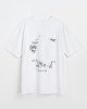 Футболка oversize белого цвета в черный текстовый принт 