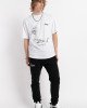 Футболка oversize белого цвета в черный текстовый принт 