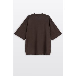 Футболка свободного кроя oversize коричневого цвета