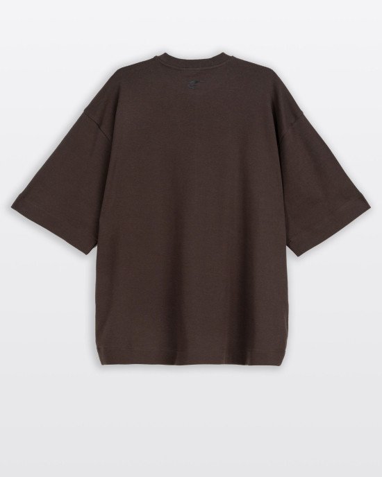 Футболка свободного кроя oversize коричневого цвета