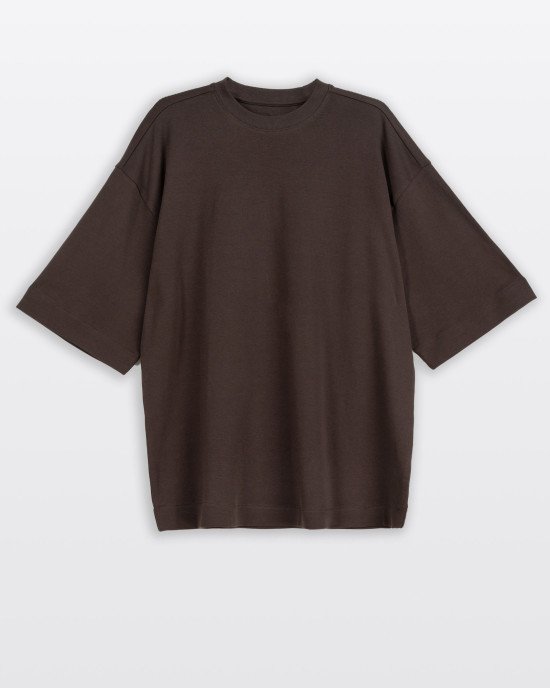 Футболка свободного кроя oversize коричневого цвета