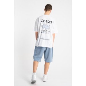 Футболка oversize с принтом на спине белого цвета 