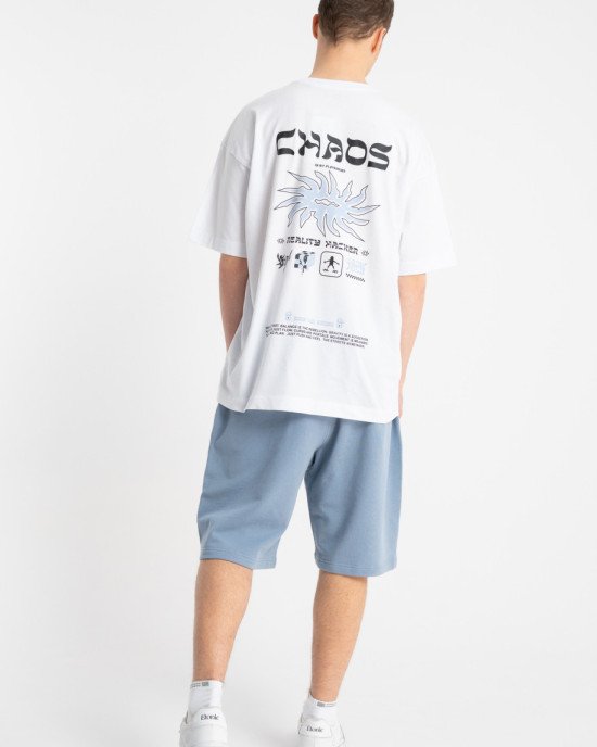 Футболка oversize с принтом на спине белого цвета 