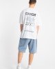 Футболка oversize с принтом на спине белого цвета 