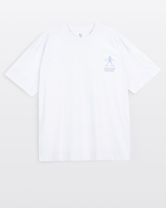 Футболка oversize с принтом на спине белого цвета 