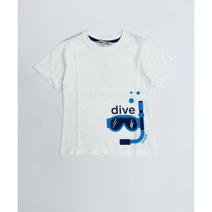 Футболка белого цвета с принтом dive 