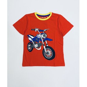 Футболка красного цвета с принтом motorbike 