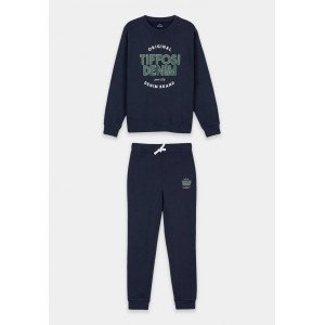 Костюм утепленный slim fit синего цвета 