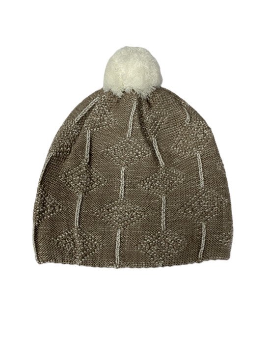 Шапка из шерсти мериноса двойной вязки с узором