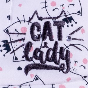 Кепка розового цвета с принтом и надписью cat lady 