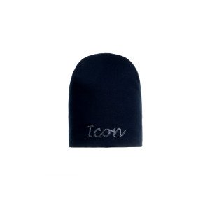 Шапка синяя с декором Icon